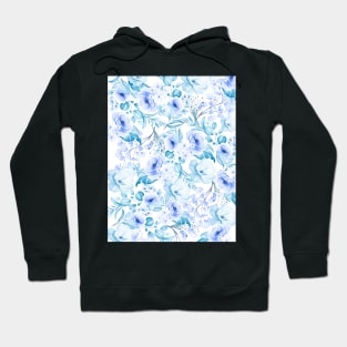 Rose blue Flowers Art Hoodie